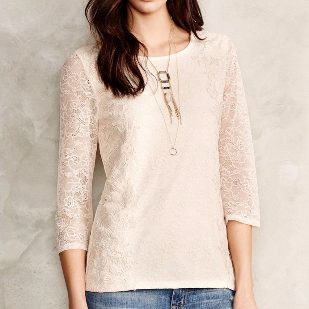 ANTHROPOLOGIE Sunday in Brooklyn Ardith Lace Top